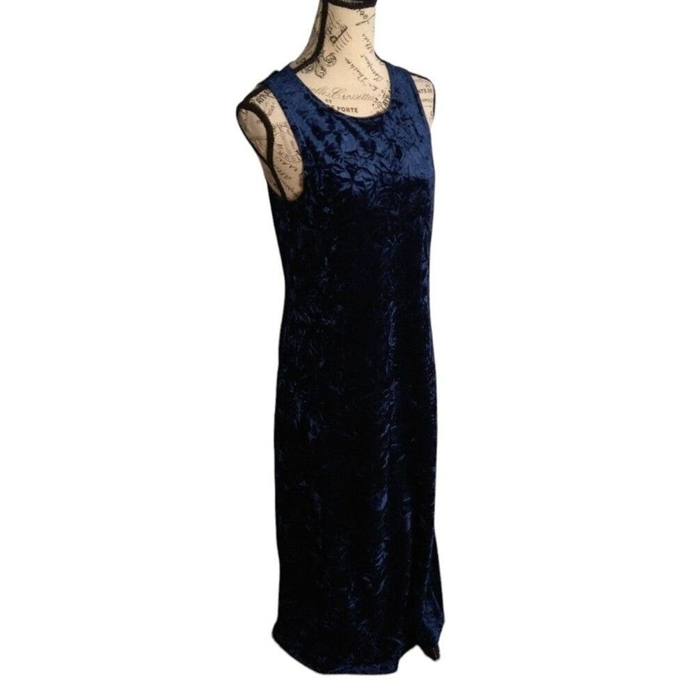Natural Life maxi velour  dress Sm Y2K  blue Boho Cottagecore Vintage